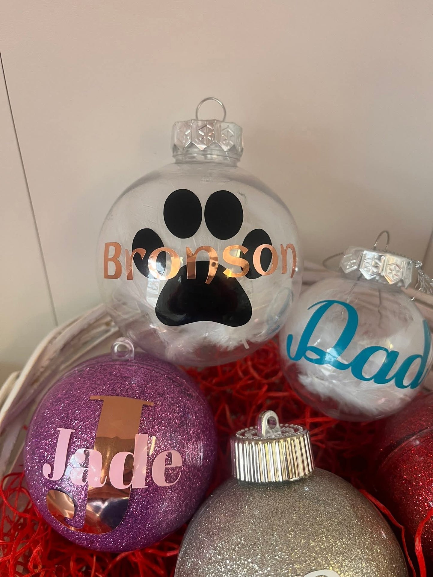 Personalised Christmas baubles