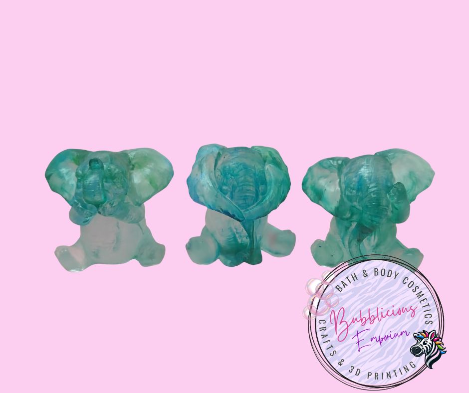 Resin elephants