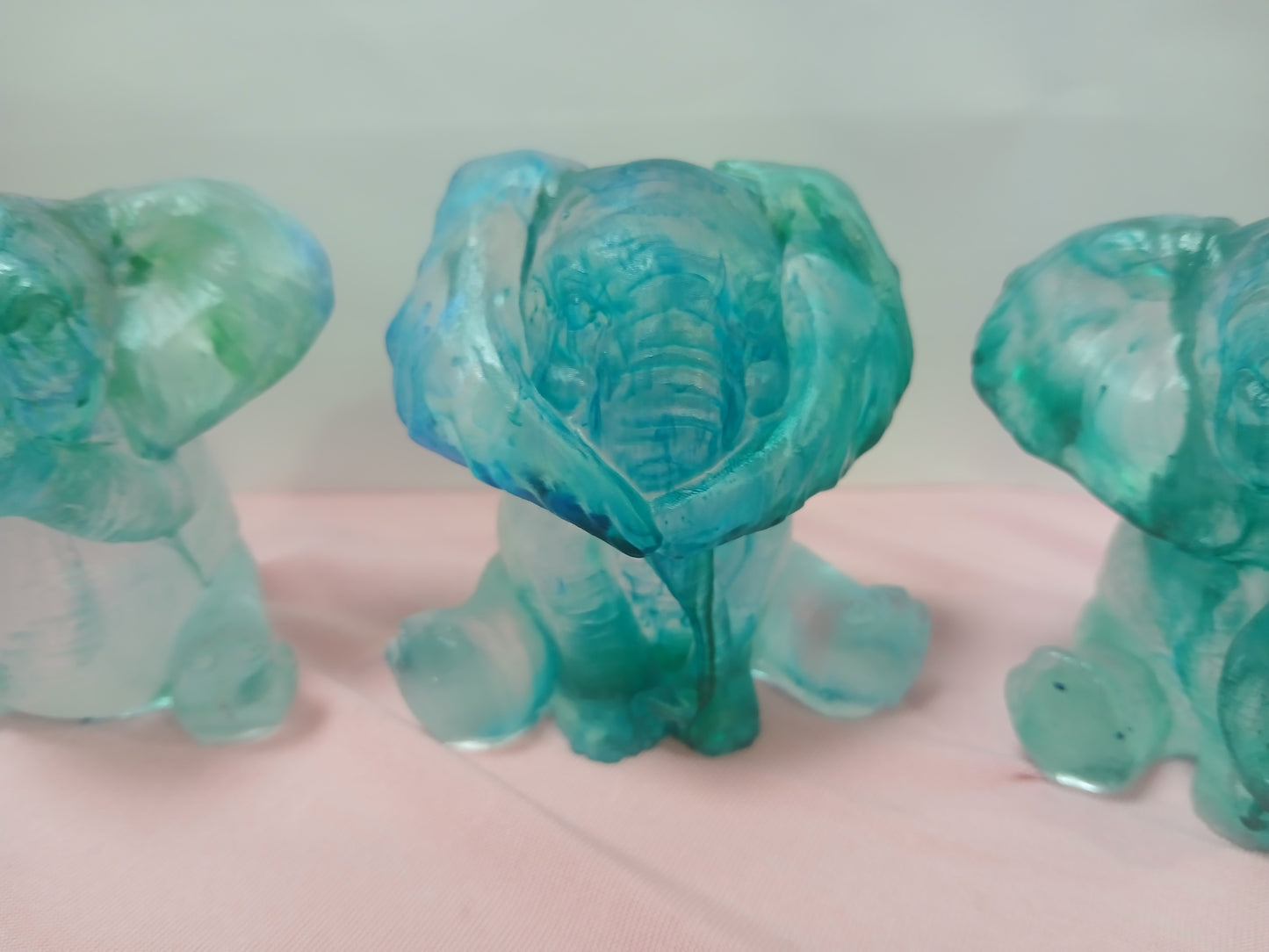 Resin elephants