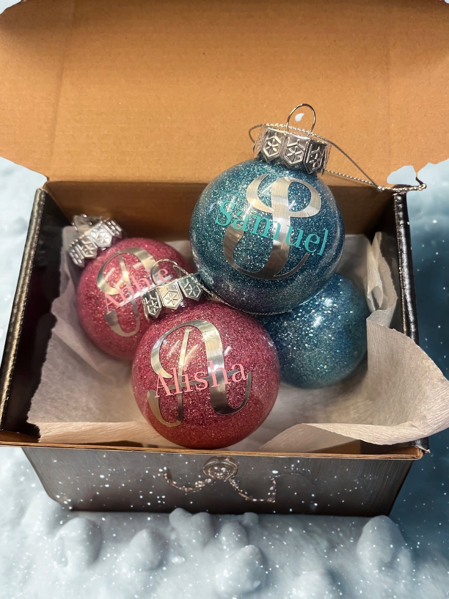 Personalised Christmas baubles