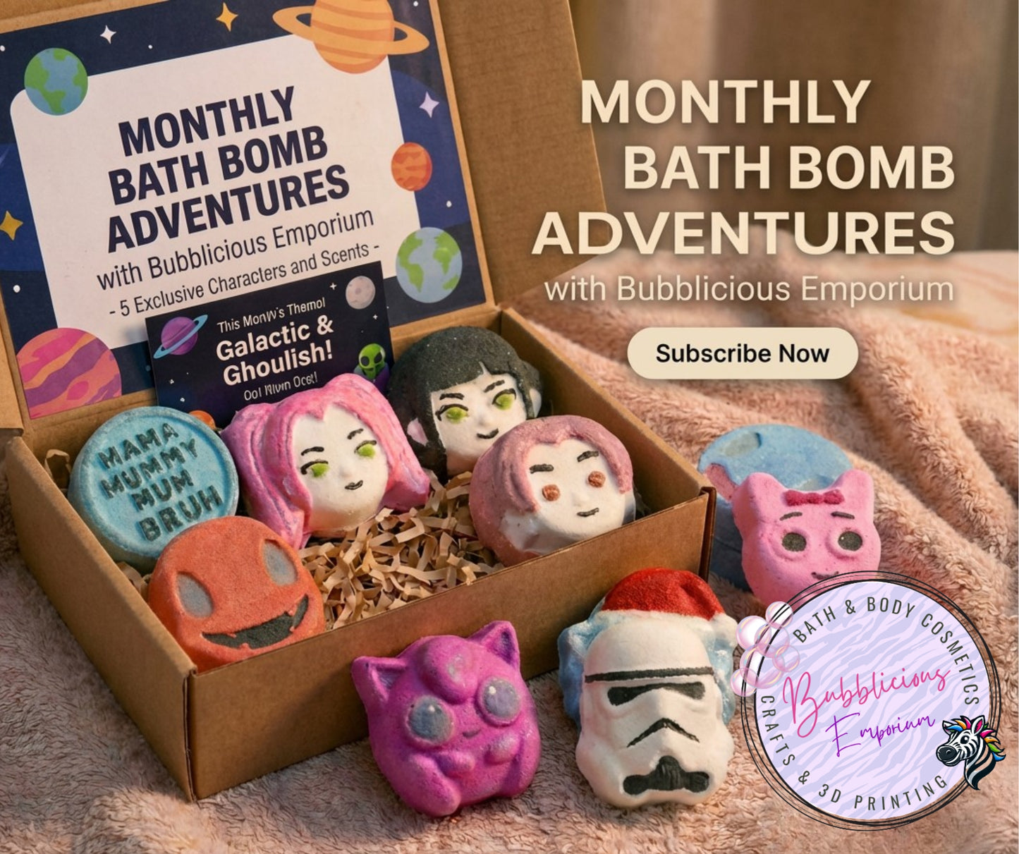 Bath bomb subscription box