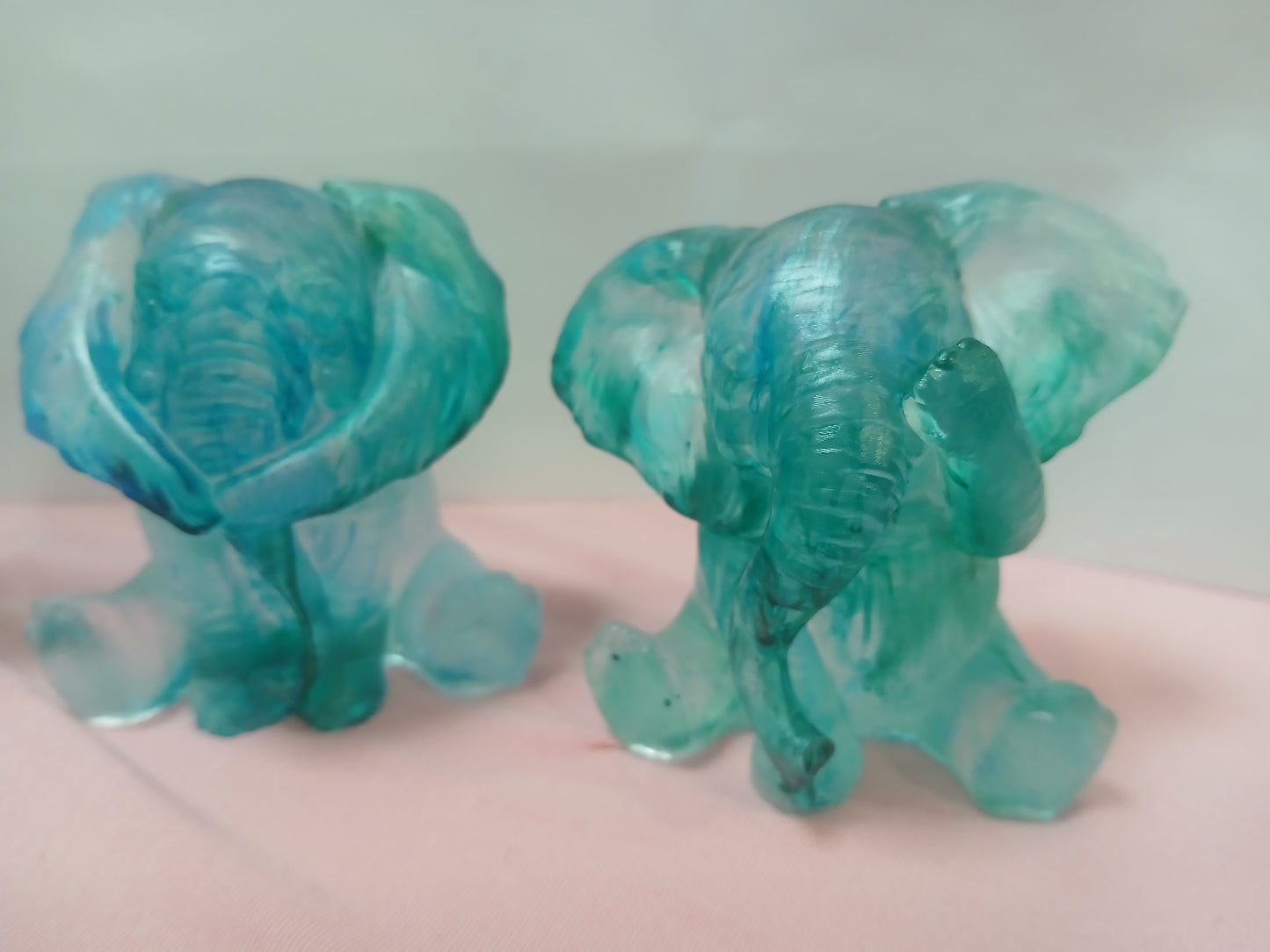 Resin elephants