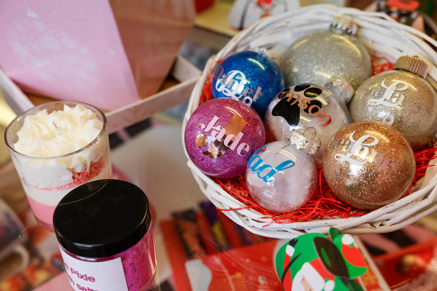 Personalised Christmas baubles