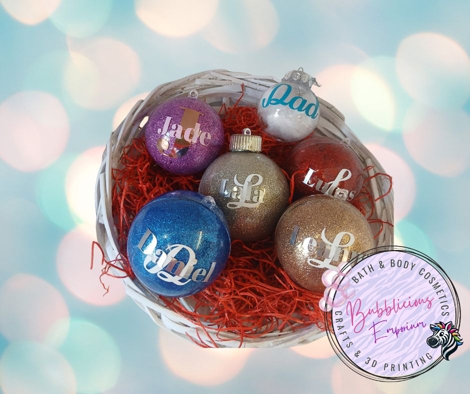 Personalised Christmas baubles